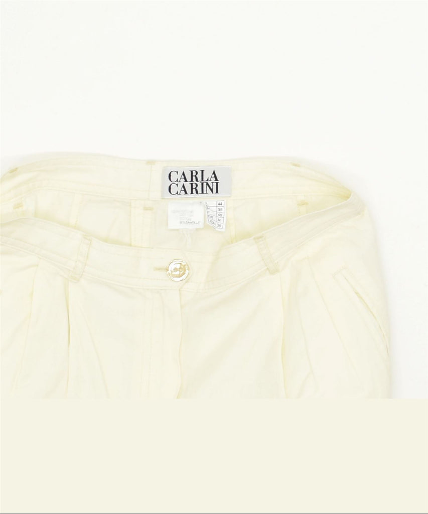 CARLA CARINI Womens Slim Chino Trousers UK 12 Medium W28 L28 Off White | Vintage | Thrift | Second-Hand | Used Clothing | Messina Hembry 