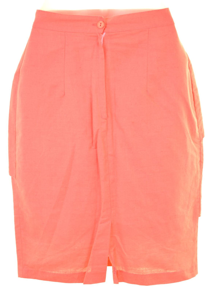 VINTAGE Womens Pencil Skirt W24 Pink Linen - Second Hand & Vintage Designer Clothing - Messina Hembry