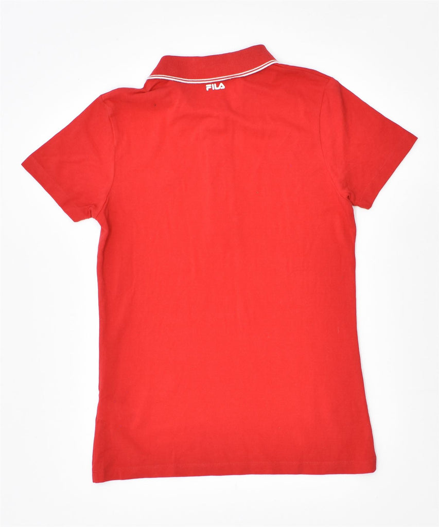 FILA Womens Polo Shirt UK 14 Large Red Cotton | Vintage | Thrift | Second-Hand | Used Clothing | Messina Hembry 