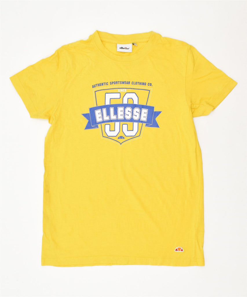 ELLESSE Boys Graphic T-Shirt Top 11-12 Years Yellow Cotton | Vintage | Thrift | Second-Hand | Used Clothing | Messina Hembry 