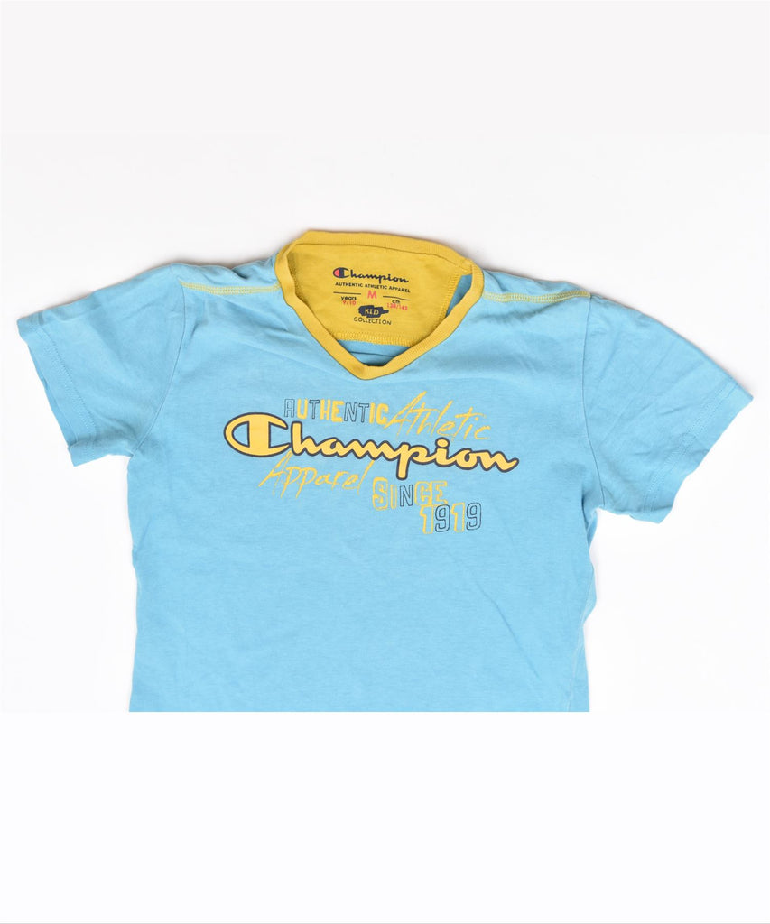 CHAMPION Boys Graphic T-Shirt Top 9-10 Years Medium Blue | Vintage | Thrift | Second-Hand | Used Clothing | Messina Hembry 