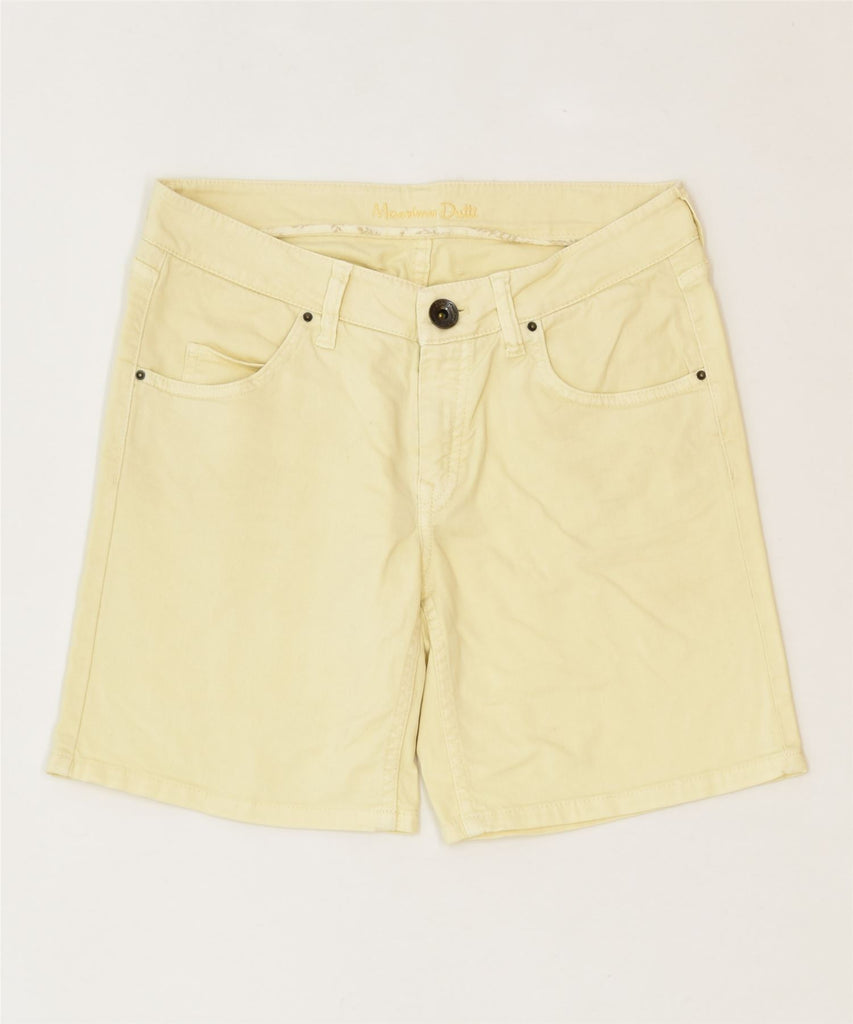 MASSIMO DUTTI Womens Denim Shorts W26 Small Yellow Cotton Classic | Vintage | Thrift | Second-Hand | Used Clothing | Messina Hembry 