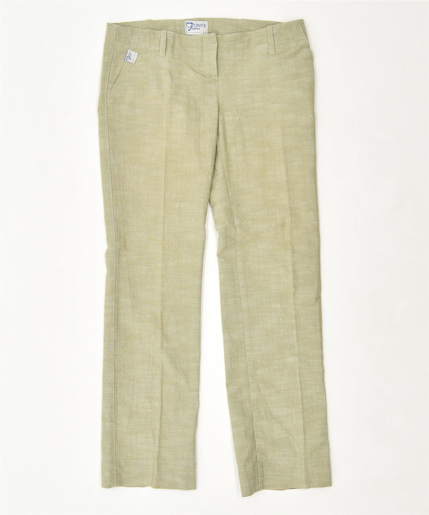 JONYX Womens Loose Fit Suit Trousers W32 L31 Khaki Cotton Vintage | Vintage | Thrift | Second-Hand | Used Clothing | Messina Hembry 