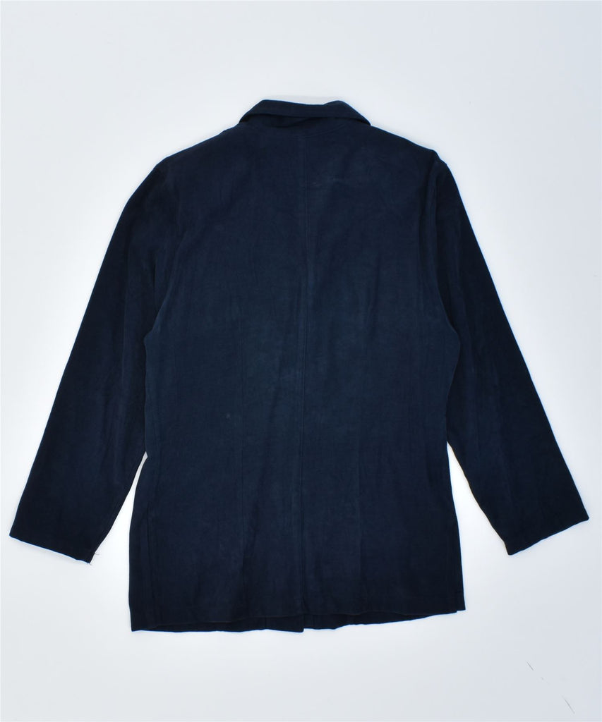 IMMAGINE Womens 4 Button Blazer Jacket UK 14 Medium Navy Blue Vintage | Vintage | Thrift | Second-Hand | Used Clothing | Messina Hembry 