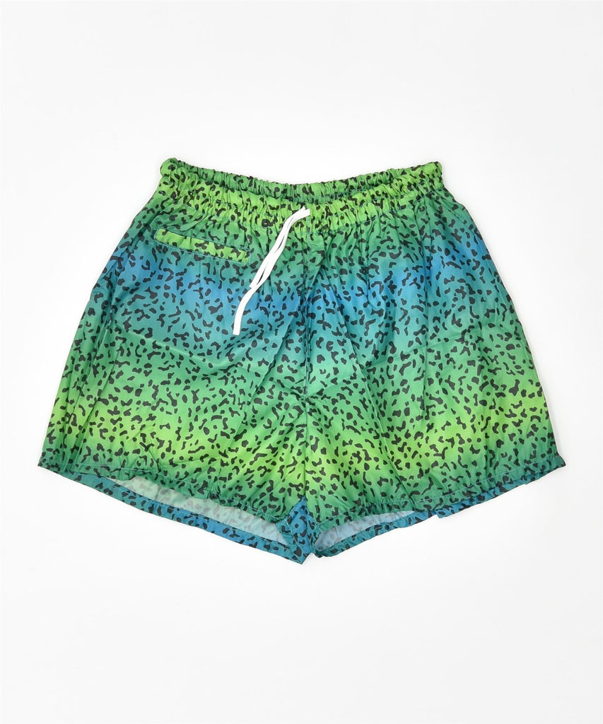 VINTAGE Boys Swimming Shorts 10-11 Years Green Animal Print | Vintage | Thrift | Second-Hand | Used Clothing | Messina Hembry 