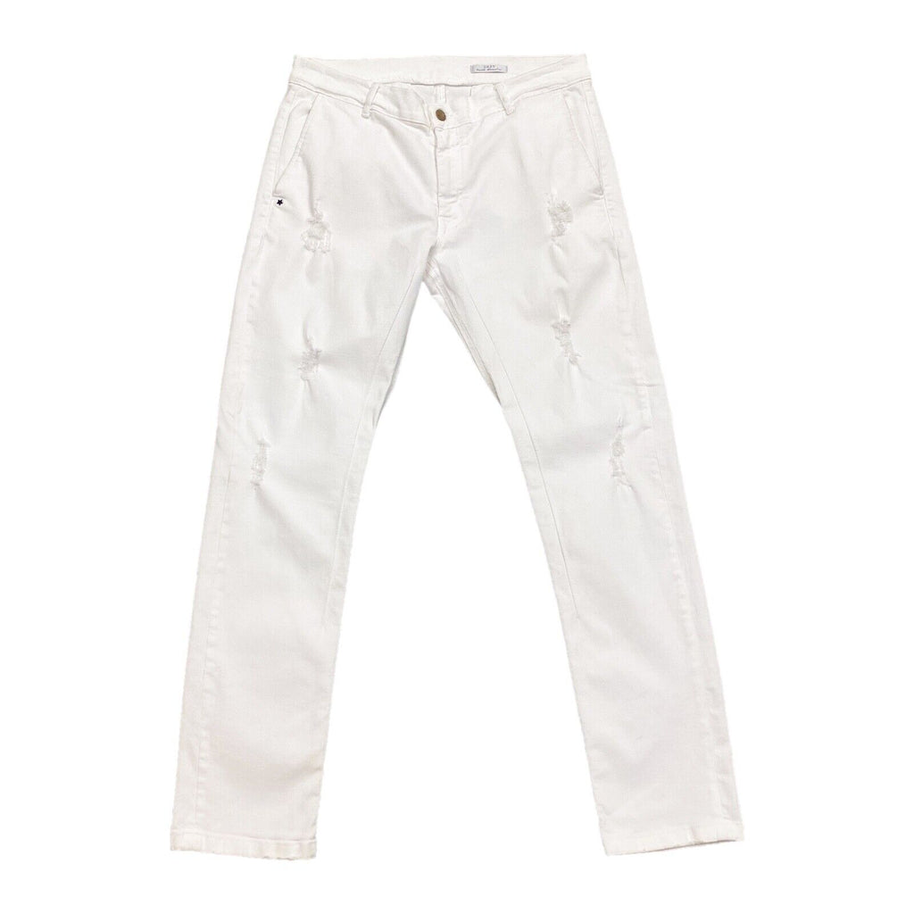 Daniele Alessandrini Stretchy Distressed Jeans | Luxury Designer White W36 | Vintage Messina Hembry | Thrift | Second-Hand Messina Hembry | Used Clothing | Messina Hembry 