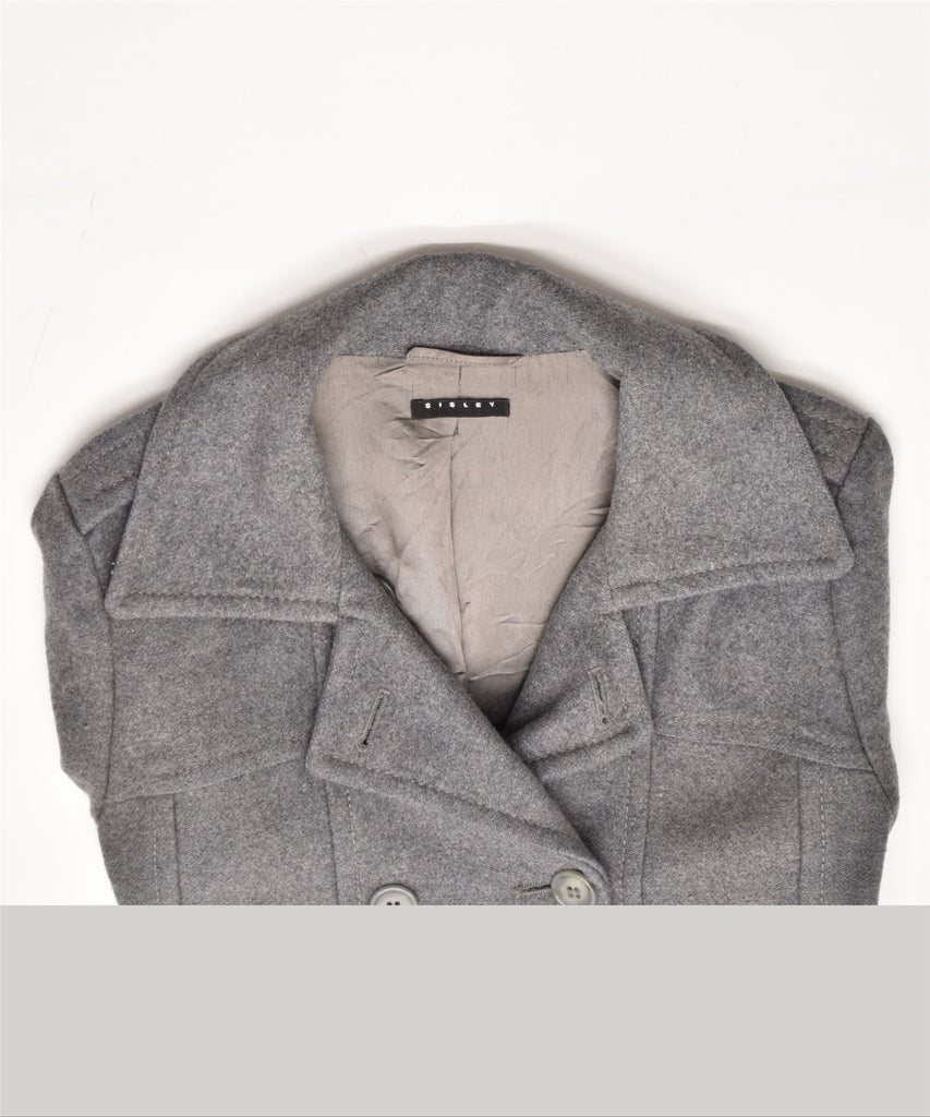 SISLEY Womens Double Breasted Coat IT 42 Medium Grey | Vintage | Thrift | Second-Hand | Used Clothing | Messina Hembry 