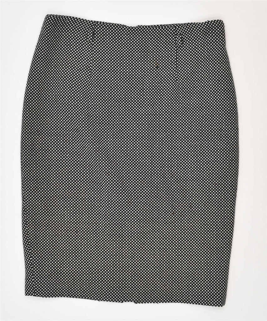 LUISA SPAGNOLI Womens Pencil Skirt IT 40 Small W28 Black Spotted Wool | Vintage | Thrift | Second-Hand | Used Clothing | Messina Hembry 