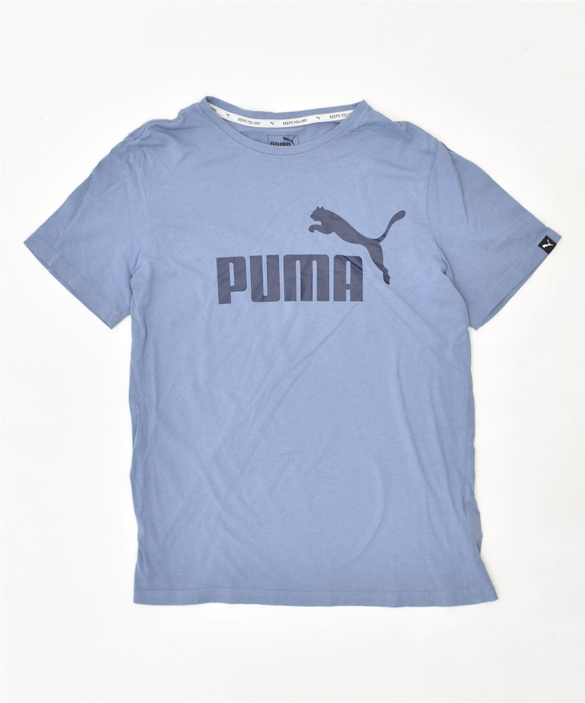 PUMA Boys Graphic T-Shirt Top 13-14 Years Blue Cotton | Vintage | Thrift | Second-Hand | Used Clothing | Messina Hembry 