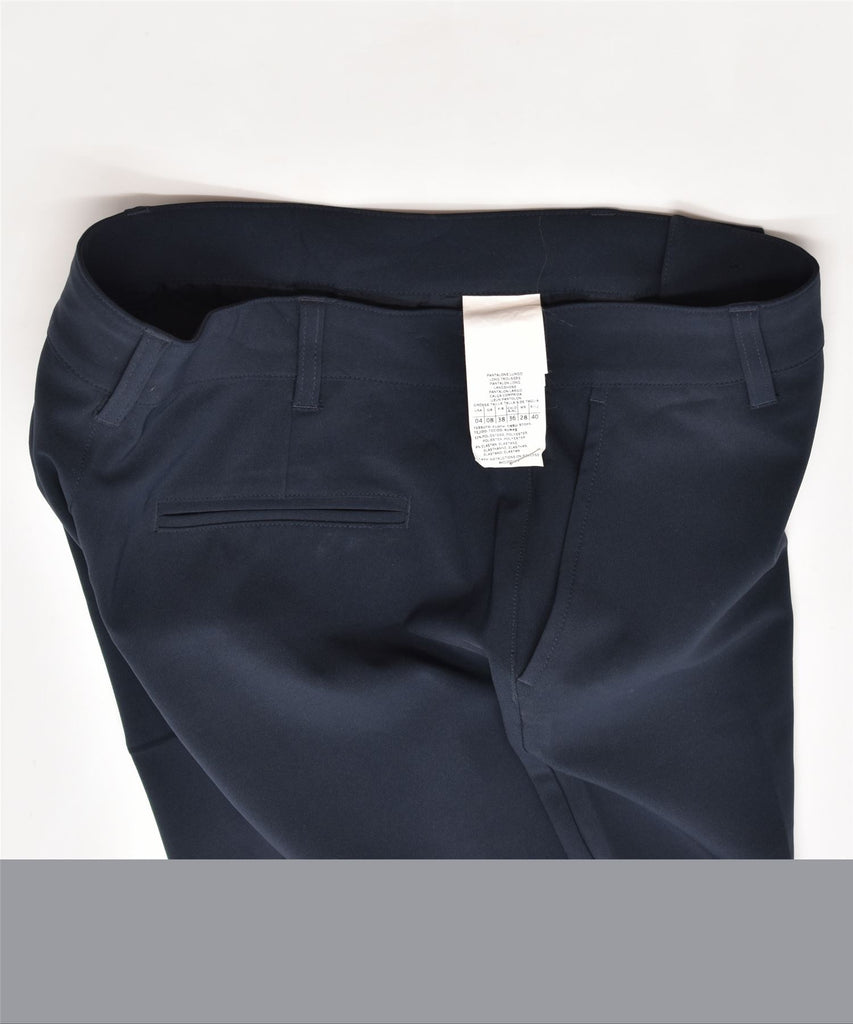 MAX & CO. Womens Straight Chino Trousers W27 L32 Navy Blue Polyester | Vintage | Thrift | Second-Hand | Used Clothing | Messina Hembry 