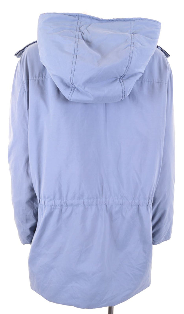 MAX MARA Womens Parka Jacket UK 12 Medium Blue Polyester - Second Hand & Vintage Designer Clothing - Messina Hembry