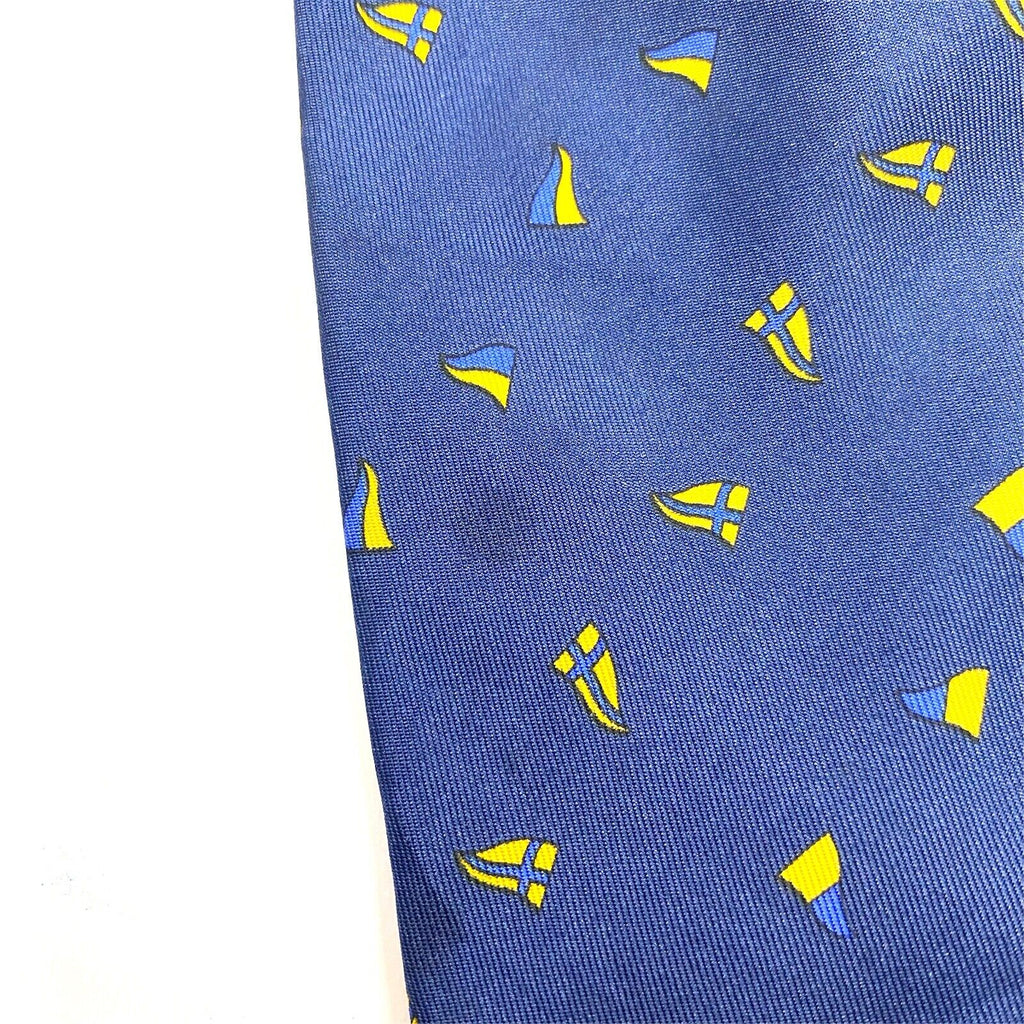 Cacharel Flag Patterned Silk Tie | Vintage Luxury High End Designer Navy VTG | Vintage Messina Hembry | Thrift | Second-Hand Messina Hembry | Used Clothing | Messina Hembry 