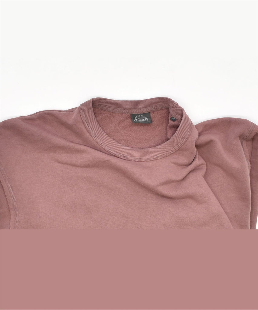 JACK & JONES Mens Sweatshirt Jumper Medium Pink Cotton | Vintage | Thrift | Second-Hand | Used Clothing | Messina Hembry 