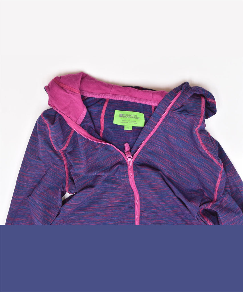 MOUNTAIN WAREHOUSE Girls Zip Hoodie Sweater 12-13 Years Purple Polyester | Vintage | Thrift | Second-Hand | Used Clothing | Messina Hembry 