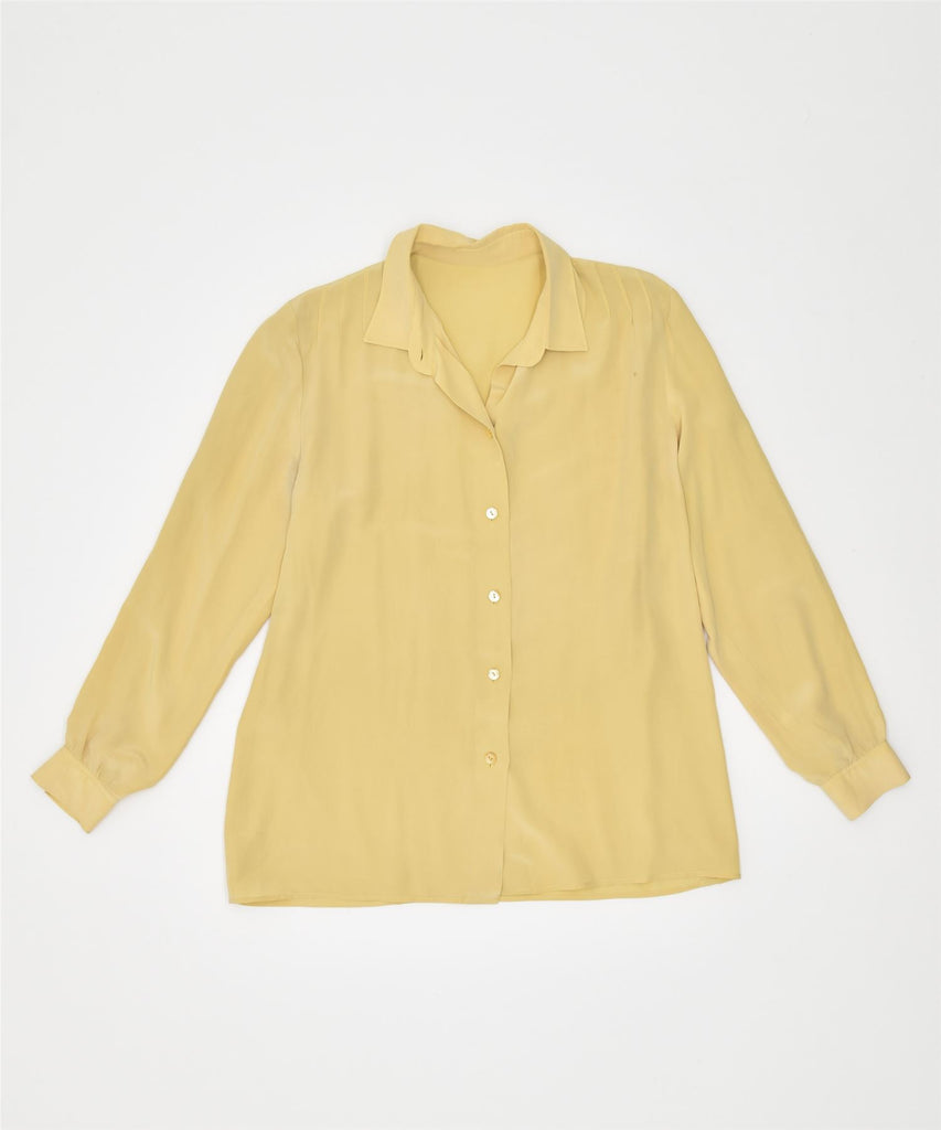 VINTAGE Womens Shirt Blouse UK 14 Medium Yellow | Vintage | Thrift | Second-Hand | Used Clothing | Messina Hembry 