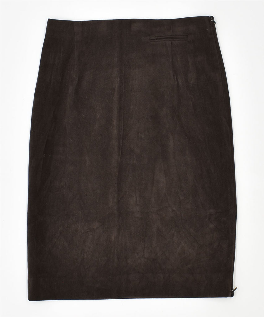 VINTAGE Womens Pencil Skirt IT 42 Medium W29 Brown Viscose | Vintage | Thrift | Second-Hand | Used Clothing | Messina Hembry 