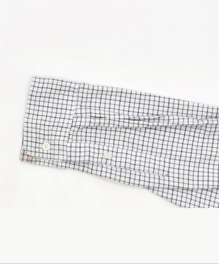 CHAPS Mens Shirt 2XL White Check Cotton | Vintage | Thrift | Second-Hand | Used Clothing | Messina Hembry 