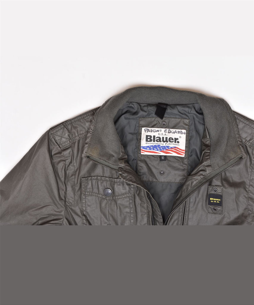 BLAUER Boys Military Bomber Jacket 9-10 Years Grey Cotton Vintage | Vintage | Thrift | Second-Hand | Used Clothing | Messina Hembry 