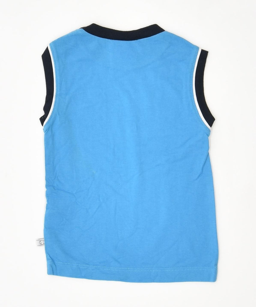 CHAMPION Boys Graphic Vest Top 9-12 Months Blue Cotton | Vintage | Thrift | Second-Hand | Used Clothing | Messina Hembry 