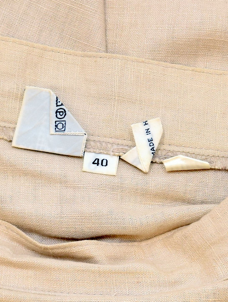 VINTAGE Womens Straight Skirt EU 40 Medium W29 Beige Linen | Vintage | Thrift | Second-Hand | Used Clothing | Messina Hembry 