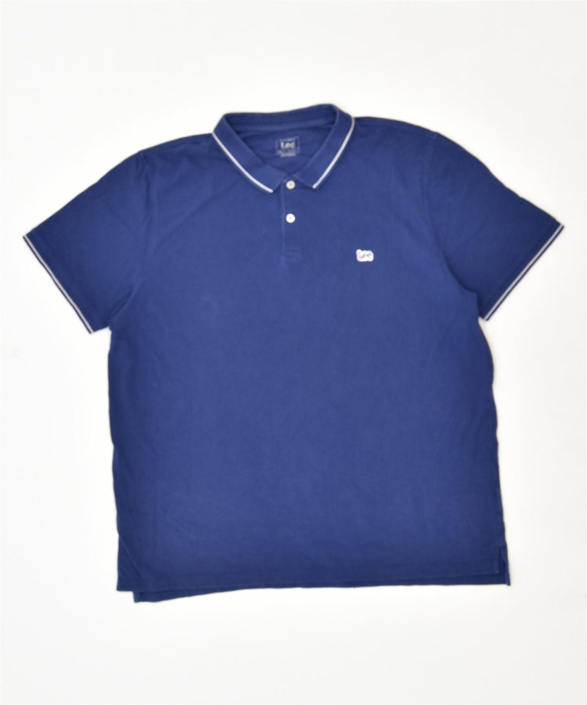 LEE Mens Regular Fit Polo Shirt 2XL Blue Cotton Vintage | Vintage | Thrift | Second-Hand | Used Clothing | Messina Hembry 