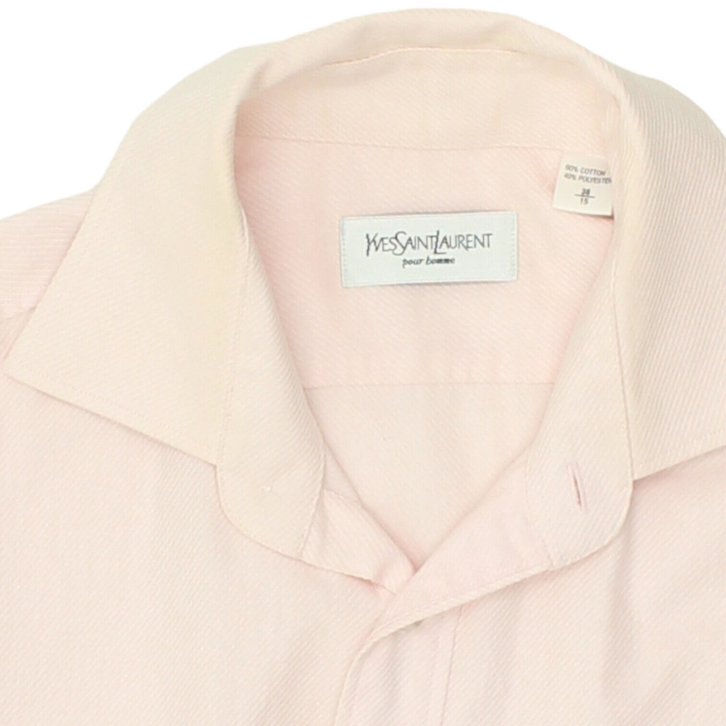 Yves Saint Laurent Mens Pink Cotton Polyester Shirt | Vintage High End Designer | Vintage Messina Hembry | Thrift | Second-Hand Messina Hembry | Used Clothing | Messina Hembry 