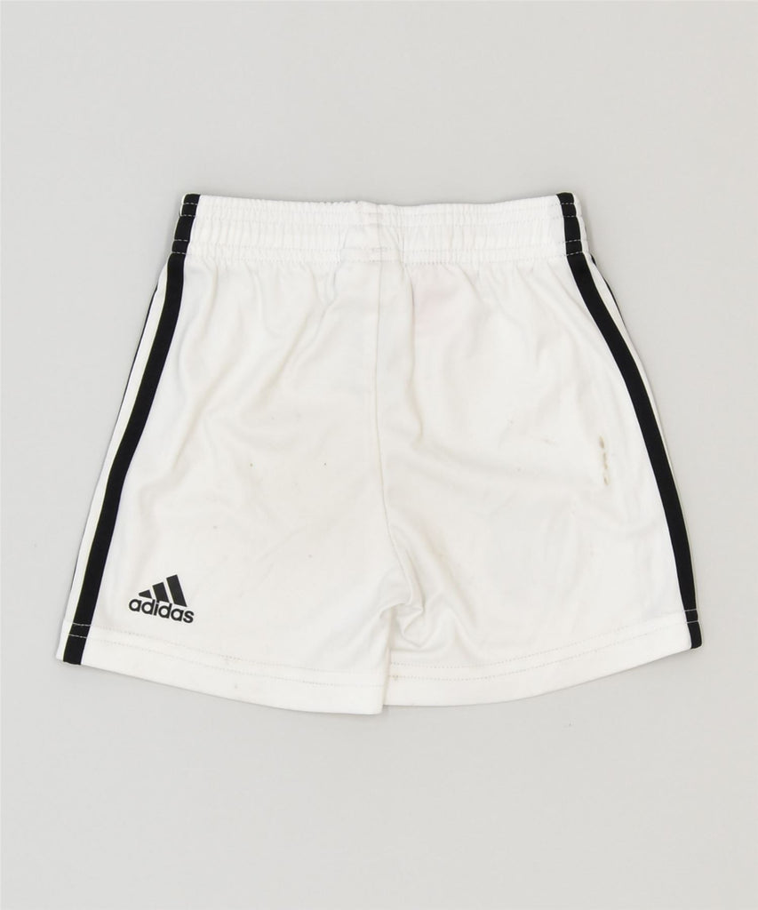 ADIDAS Boys Sport Shorts 9-12 Months White Colourblock Polyester Sports | Vintage | Thrift | Second-Hand | Used Clothing | Messina Hembry 