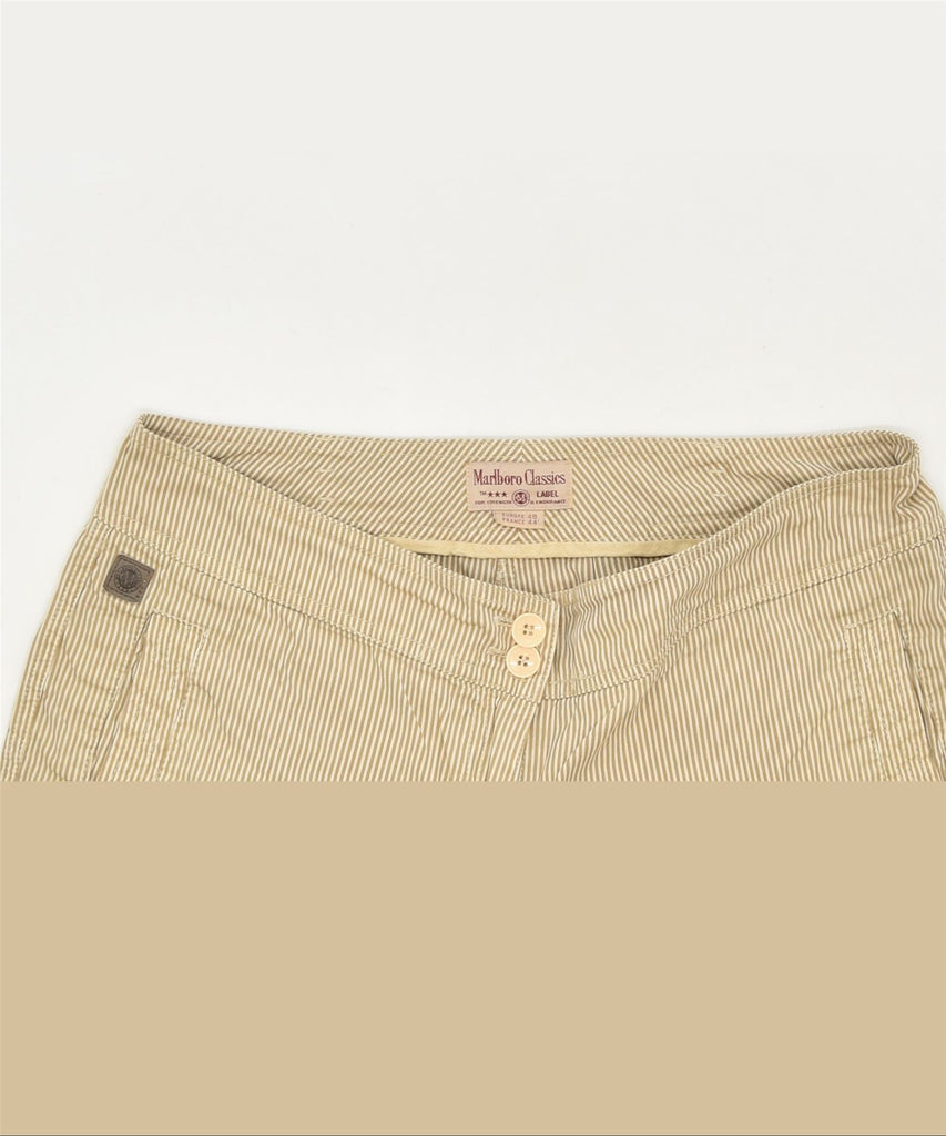 MARLBORO CLASSICS Womens Shorts EU 48 XL W34 Brown Striped Cotton Classic | Vintage | Thrift | Second-Hand | Used Clothing | Messina Hembry 