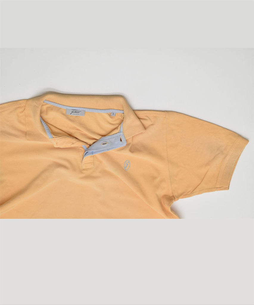 GATTIUOUI Mens Polo Shirt Large Yellow Cotton Vintage | Vintage | Thrift | Second-Hand | Used Clothing | Messina Hembry 