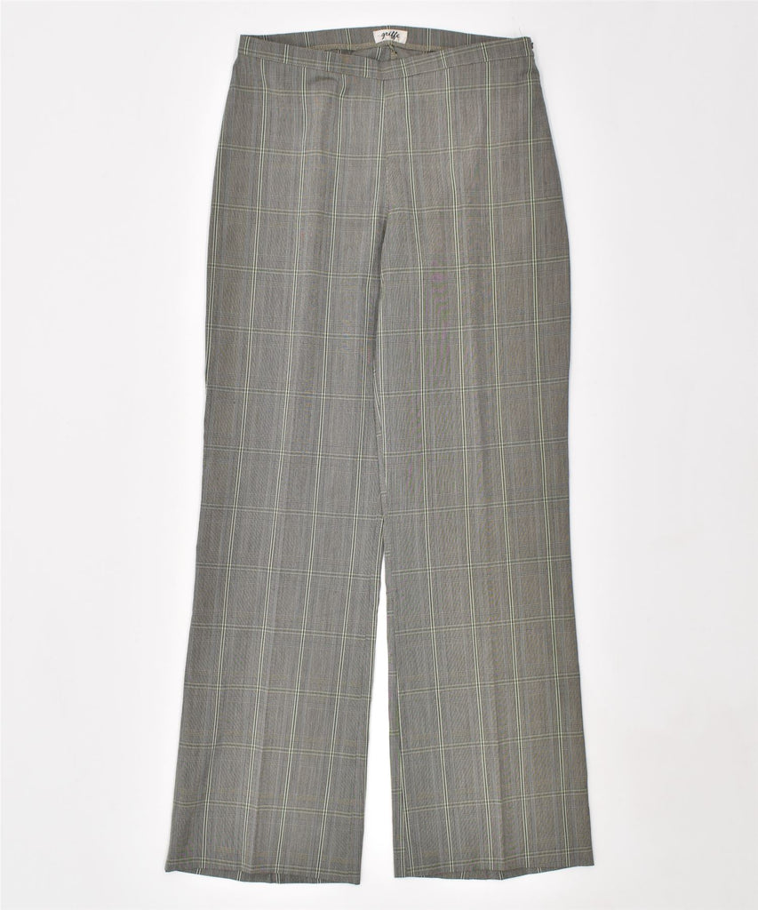 GRIFFE Womens Straight Suit Trousers IT 46 Large W30 L31 Grey Check Cotton | Vintage | Thrift | Second-Hand | Used Clothing | Messina Hembry 