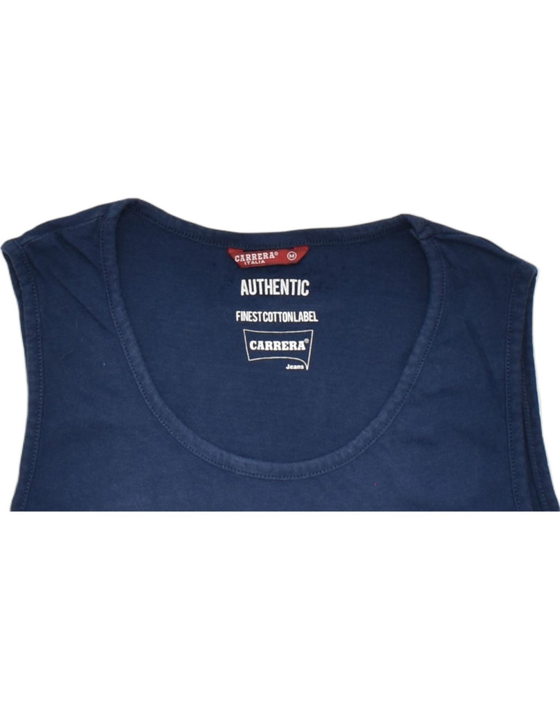 CARRERA Mens Authentic Vest Top Medium Navy Blue Cotton | Vintage | Thrift | Second-Hand | Used Clothing | Messina Hembry 