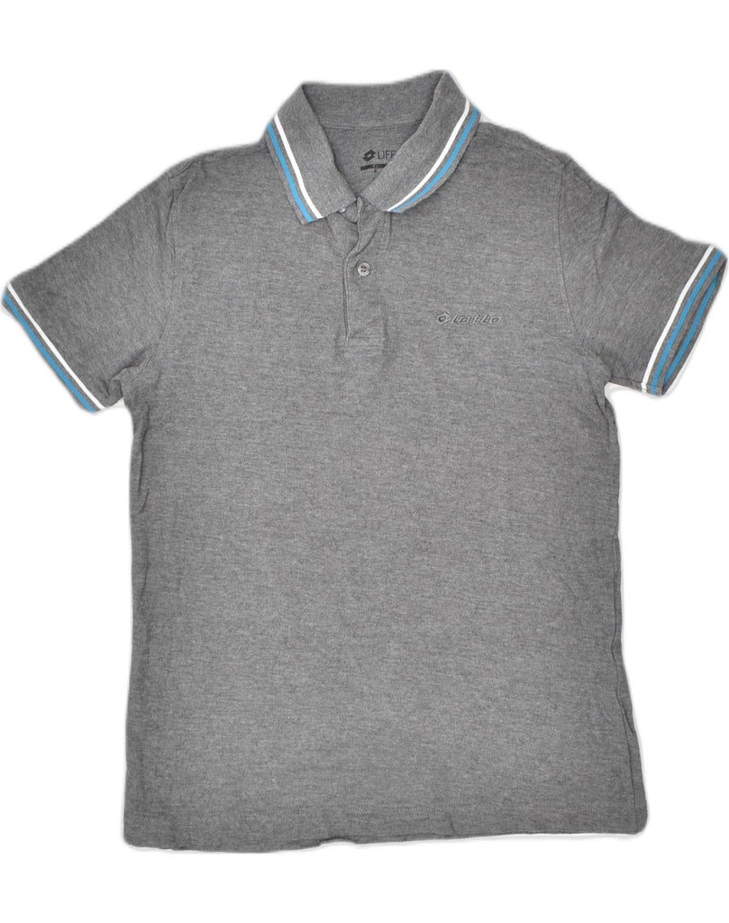 LOTTO Mens Polo Shirt Small Grey Cotton | Vintage | Thrift | Second-Hand | Used Clothing | Messina Hembry 
