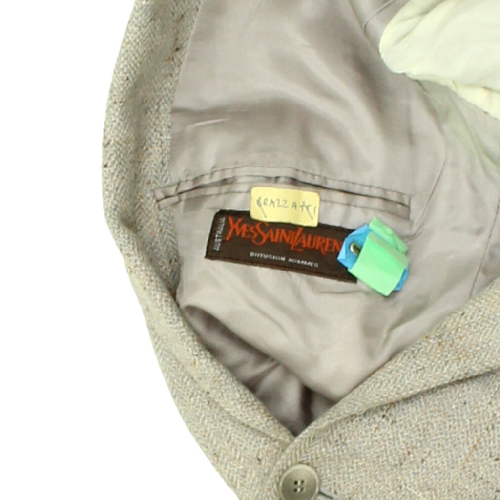 Yves Saint Laurent Mens Grey Formal Blazer Jacket | Vintage High End Designer | Vintage Messina Hembry | Thrift | Second-Hand Messina Hembry | Used Clothing | Messina Hembry 