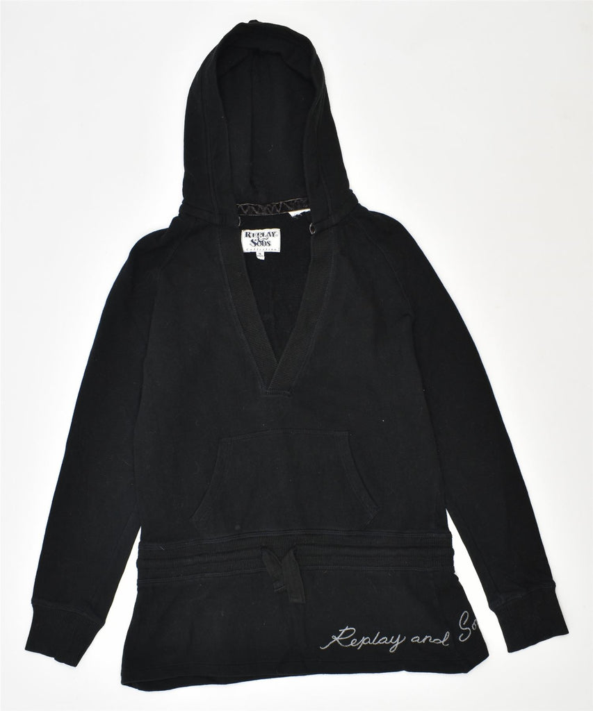 REPLAY AND SONS Girls Hoodie Jumper 10-11 Years Medium Black | Vintage | Thrift | Second-Hand | Used Clothing | Messina Hembry 