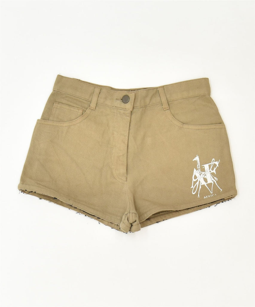 ALBERTA FERRETTI Girls Casual Shorts 13-14 Years W26 Khaki Cotton Designer | Vintage | Thrift | Second-Hand | Used Clothing | Messina Hembry 