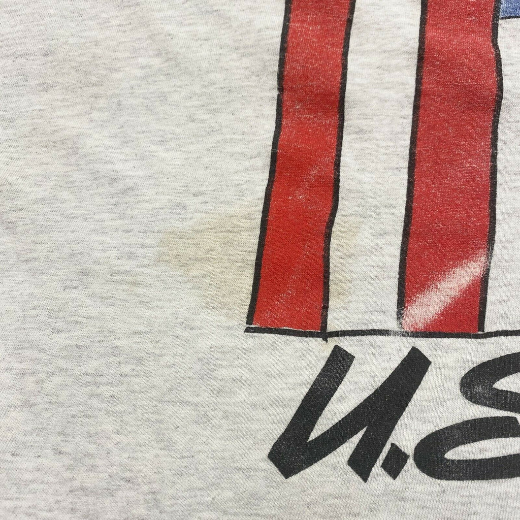 Boston USA Flag Print Tshirt | Vintage 90s Single Stitch Souvenir Grey VTG | Vintage Messina Hembry | Thrift | Second-Hand Messina Hembry | Used Clothing | Messina Hembry 