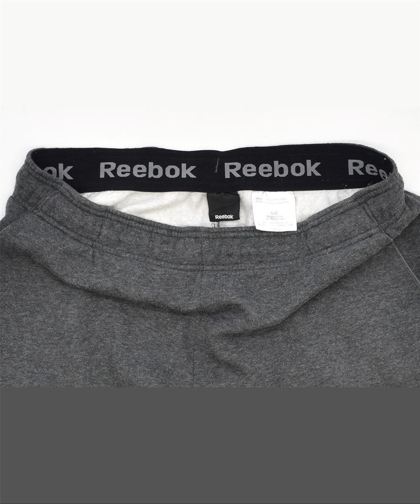 REEBOK Mens Tracksuit Trousers Large Grey Cotton | Vintage | Thrift | Second-Hand | Used Clothing | Messina Hembry 