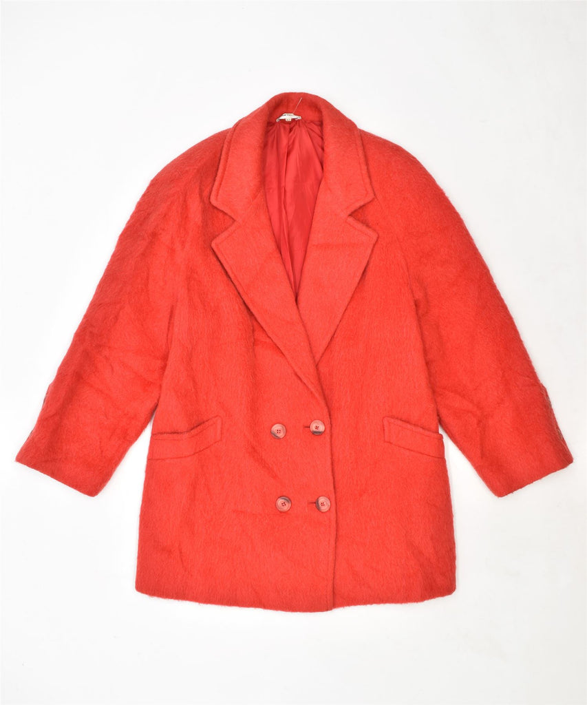 DELIA FERRARI Womens Double Breasted Overcoat UK 18 XL Red Vintage | Vintage | Thrift | Second-Hand | Used Clothing | Messina Hembry 