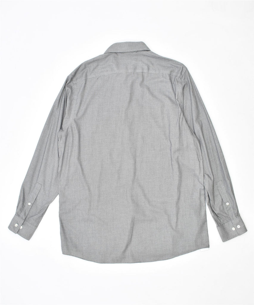 MICHAEL KORS Mens Shirt Size 16 Large Grey Houndstooth Cotton | Vintage | Thrift | Second-Hand | Used Clothing | Messina Hembry 