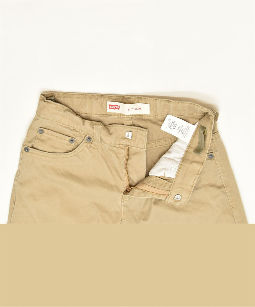 LEVI'S Boys 511 Slim Casual Trousers 9-10 Years W25 L25 Brown Classic | Vintage | Thrift | Second-Hand | Used Clothing | Messina Hembry 