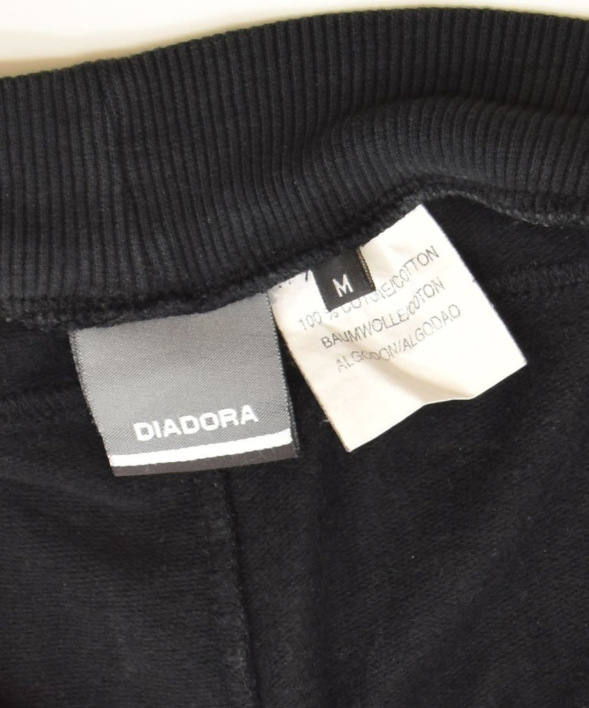 DIADORA Womens Joggers Tracksuit Trousers Medium Black Cotton Sports | Vintage | Thrift | Second-Hand | Used Clothing | Messina Hembry 