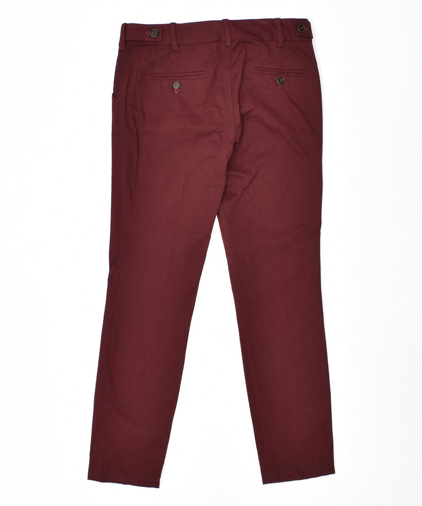 MASSIMO DUTTI Womens Slim Chino Trousers US 4 Small W30 L27 Burgundy | Vintage | Thrift | Second-Hand | Used Clothing | Messina Hembry 