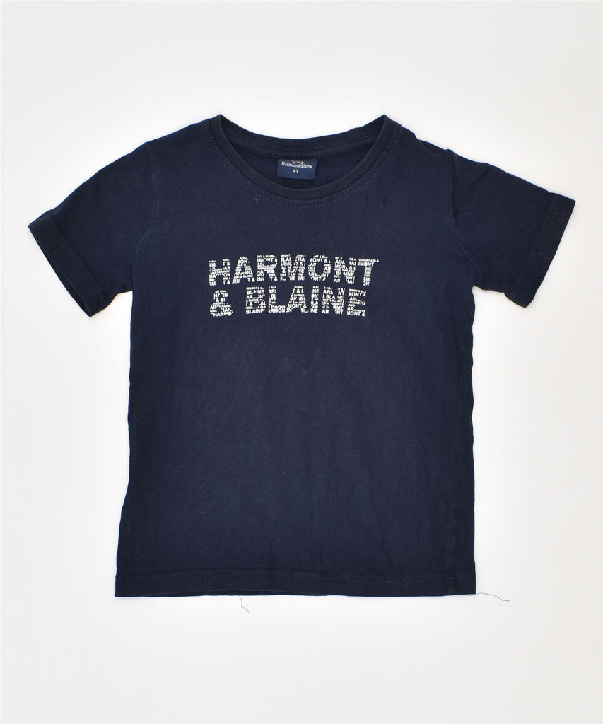 HARMOUNT & BLAINE Boys Graphic T-Shirt Top 3-4 Years Blue Cotton | Vintage | Thrift | Second-Hand | Used Clothing | Messina Hembry 