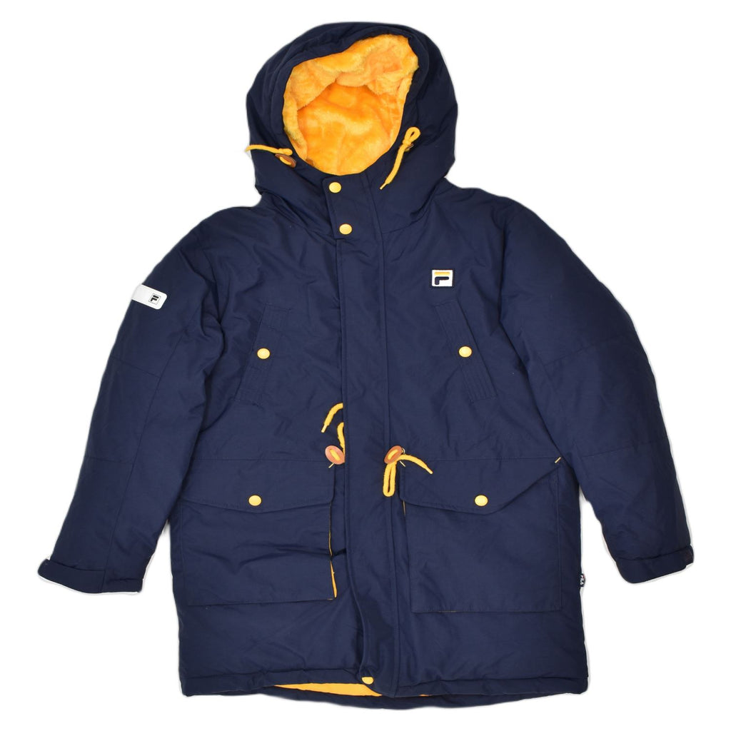 FILA Boys Hooded Windbreaker Jacket 9-10 Years Navy Blue Nylon | Vintage | Thrift | Second-Hand | Used Clothing | Messina Hembry 