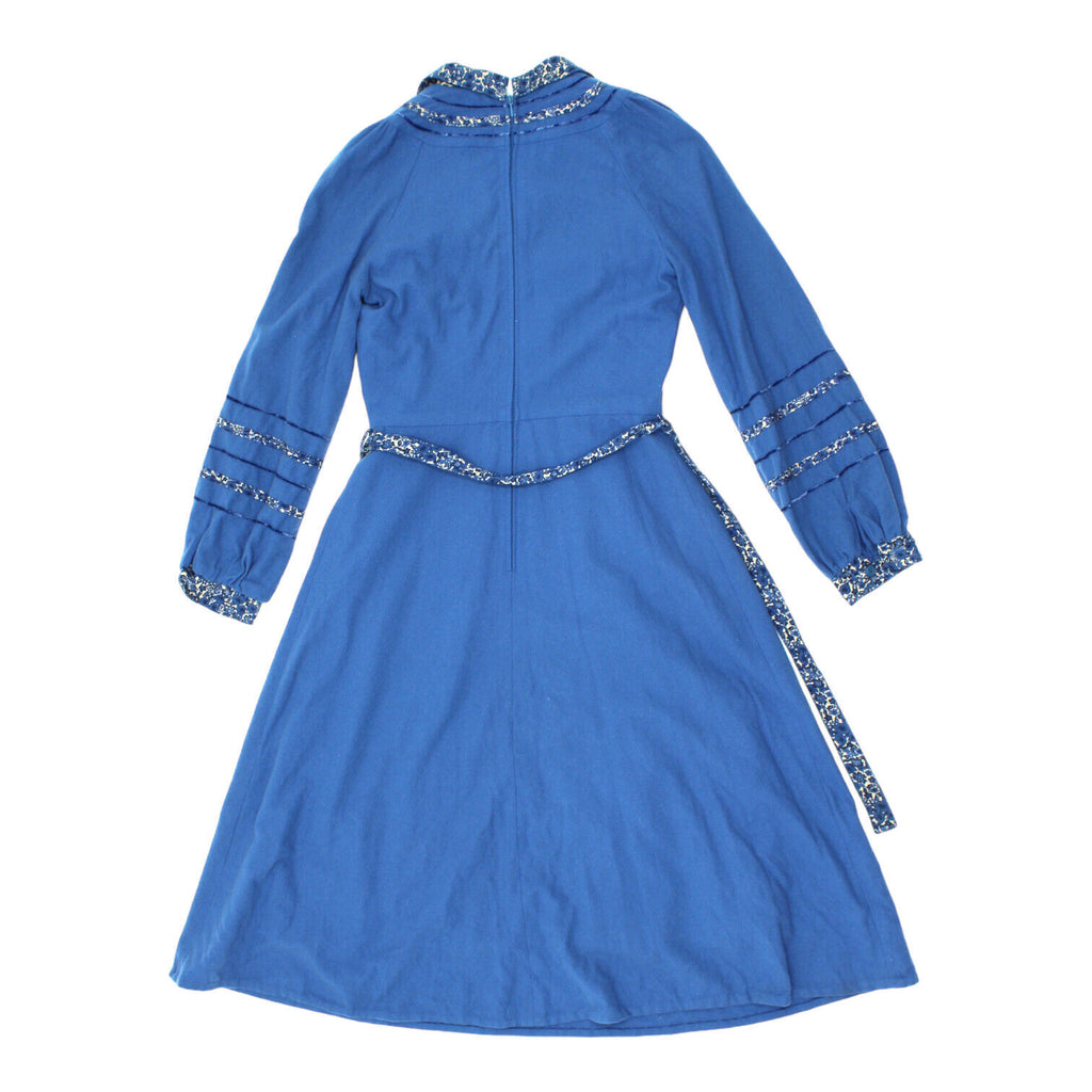 Betty Barclay Long Sleeve Wool Midi Dress | Vintage High End Designer Blue VTG | Vintage Messina Hembry | Thrift | Second-Hand Messina Hembry | Used Clothing | Messina Hembry 