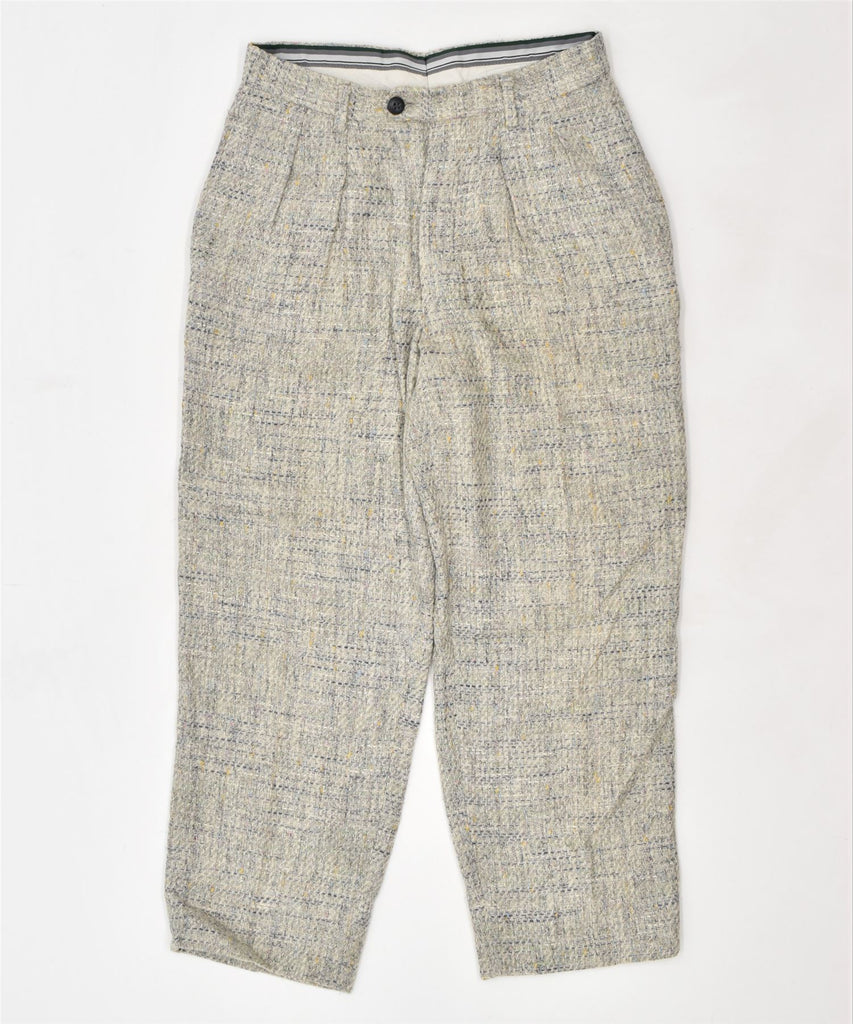 MANUEL RITZ PIPO Womens Crop Casual Trousers IT 46 Large W29 L25 Grey | Vintage | Thrift | Second-Hand | Used Clothing | Messina Hembry 