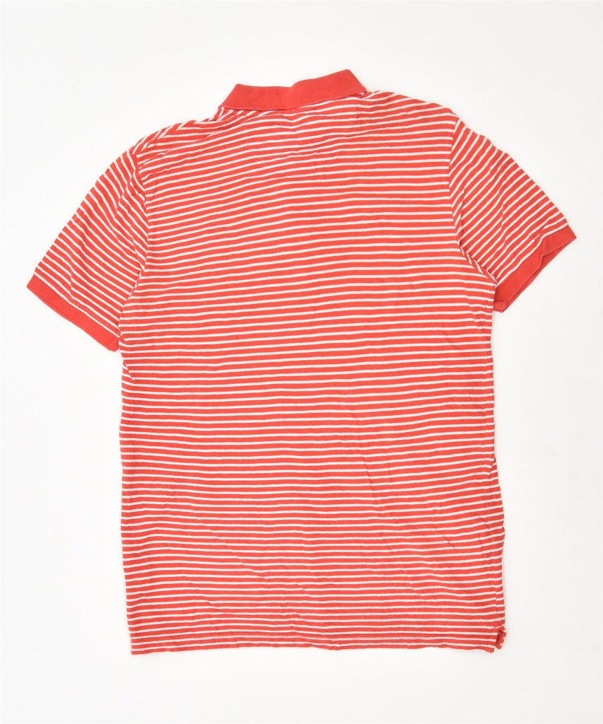 CHAPS Mens Polo Shirt Medium Red Striped Cotton | Vintage | Thrift | Second-Hand | Used Clothing | Messina Hembry 