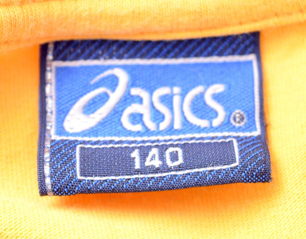 ASICS Boys T-Shirt Top 10-11 Years Yellow Cotton - Second Hand & Vintage Designer Clothing - Messina Hembry
