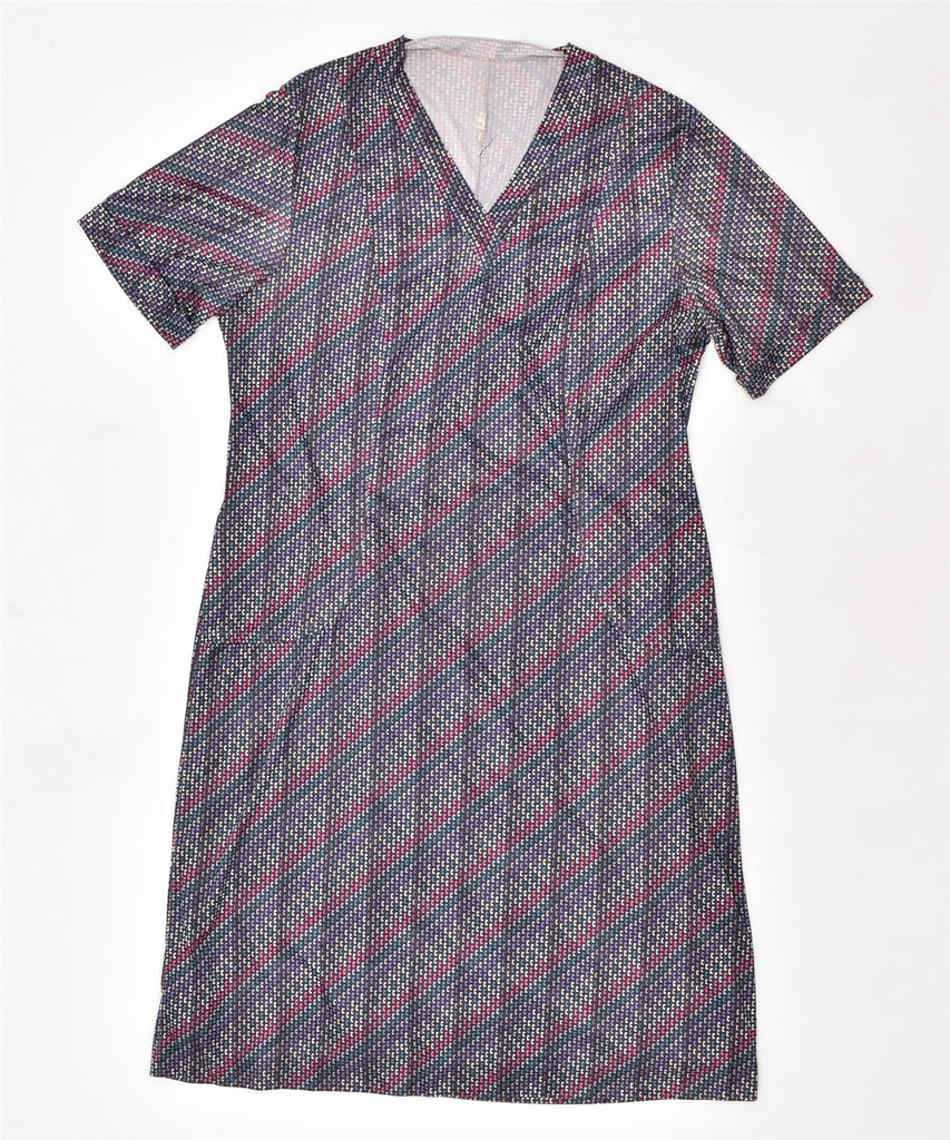 VINTAGE Womens Basic Dress UK 14 Large Multicoloured Geometric | Vintage | Thrift | Second-Hand | Used Clothing | Messina Hembry 