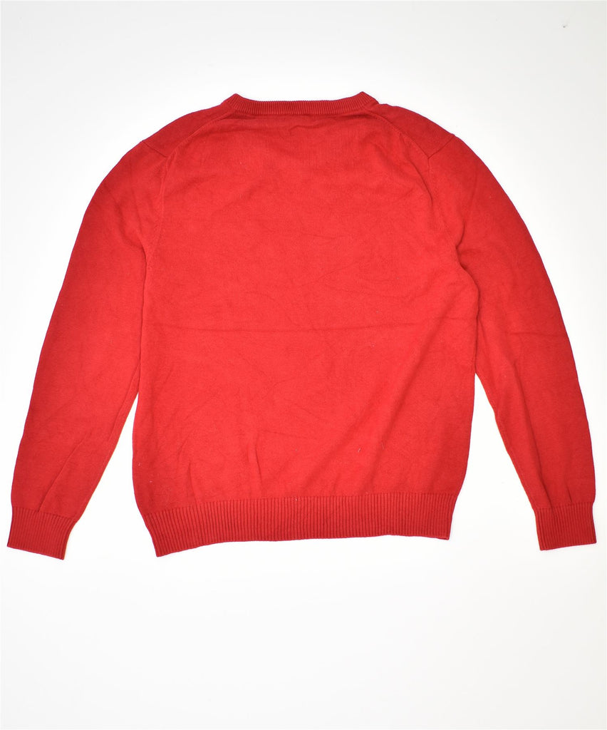 NAUTICA Mens V-Neck Jumper Sweater Large Red Cotton | Vintage | Thrift | Second-Hand | Used Clothing | Messina Hembry 